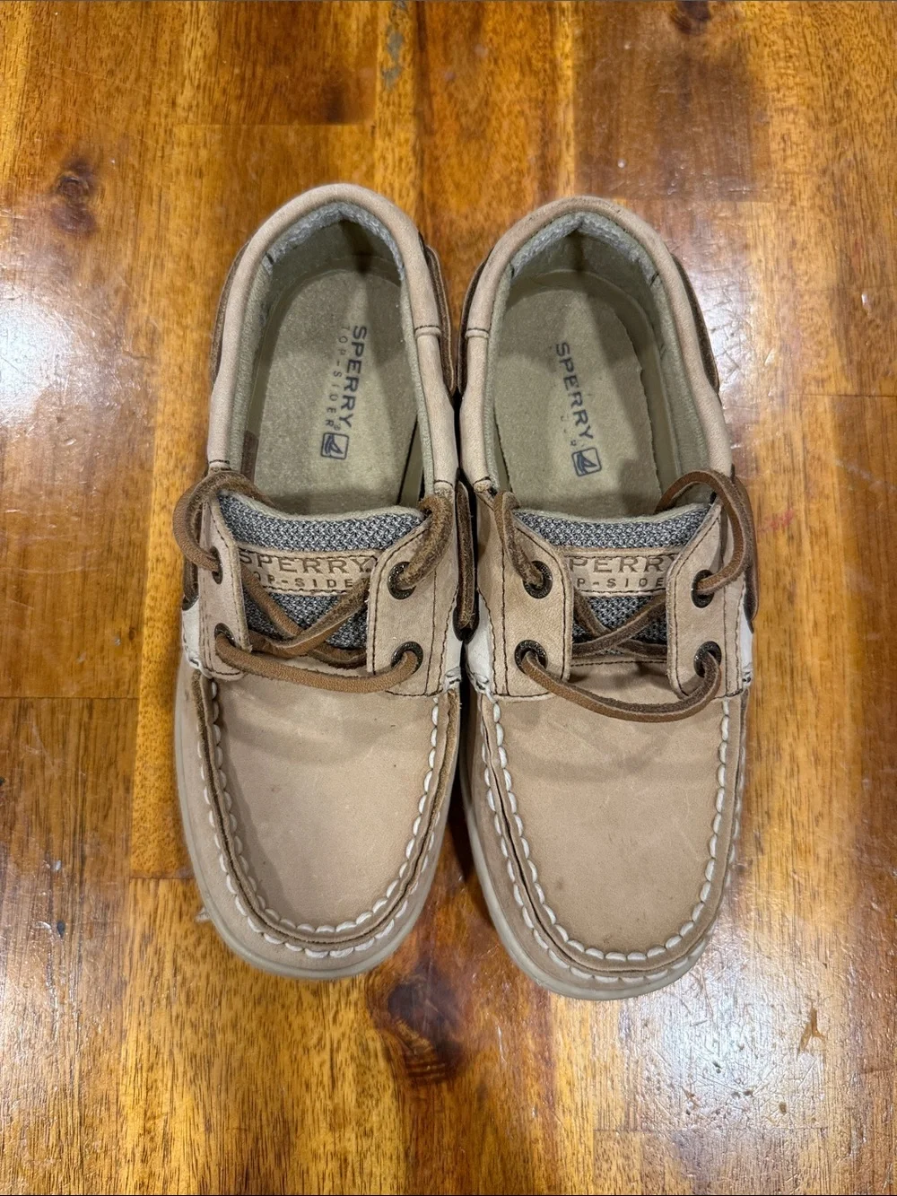 Sperry Kids Tan Lace-Up Boat Shoes